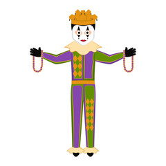 Isolated man with mardi gras clothes. Vector illustration design