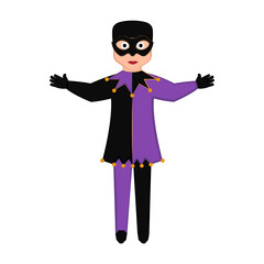 Isolated man with mardi gras clothes. Vector illustration design