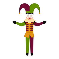 Isolated man with mardi gras clothes. Vector illustration design