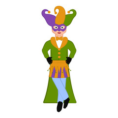 Isolated man with mardi gras clothes. Vector illustration design