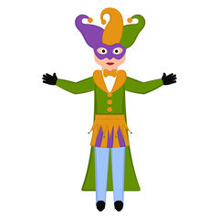 Isolated man with mardi gras clothes. Vector illustration design