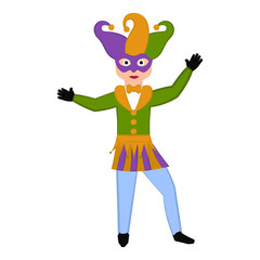 Isolated man with mardi gras clothes. Vector illustration design