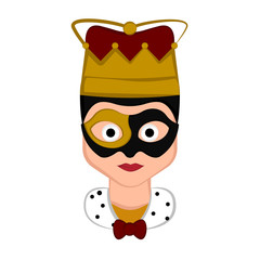 Isolated man avatar with mardi gras ornaments. Vector illustration design