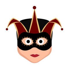 Isolated man avatar with mardi gras ornaments. Vector illustration design