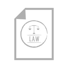 Isolated law paper with a balance icon. Vector illustration design