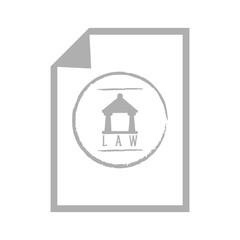 Isolated law paper with a court building icon. Vector illustration design