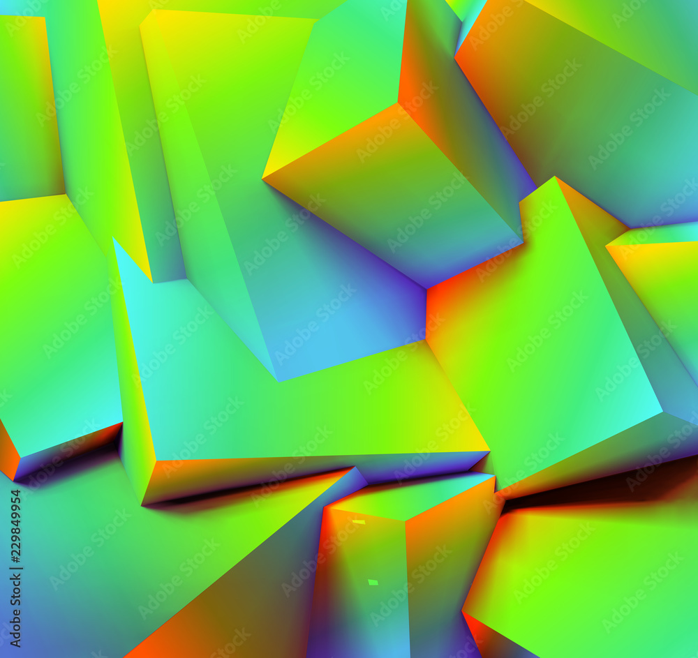Poster abstract geometric background with overlapping cubes
