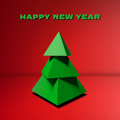 Fototapeta premium Low poly Christmas tree