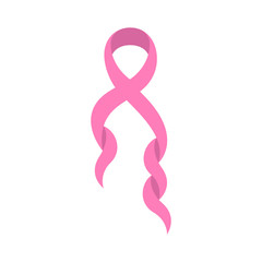 Pink ribbon. Breast cancer awareness symbol. Vector illustration design