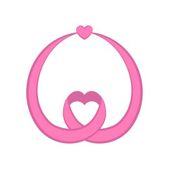 Pink ribbon. Breast cancer awareness symbol. Vector illustration design
