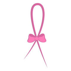 Pink ribbon. Breast cancer awareness symbol. Vector illustration design