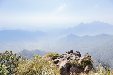 Fototapeta premium landscape view from view point at Phu Chi Fa mountain national park Chiang Rai, Thailand in the morning