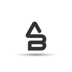 Initial AB Letter Logo Design - obrazy, fototapety, plakaty