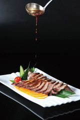 Burn Angus beef ribs with Teriyaki sauce