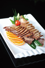 Burn Angus beef ribs with Teriyaki sauce