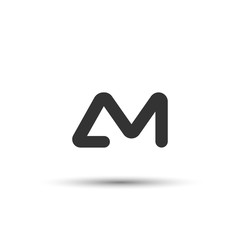 Initial AM Letter Logo Design - obrazy, fototapety, plakaty