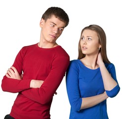 Obraz premium Young couple appearing angry or annoyed