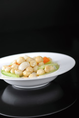 Fried lily of celery with macadamia nuts