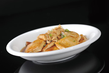 Fried tofu with meat