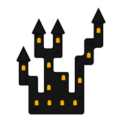 Isolated halloween haunted mansion icon. Vector illustration design
