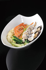 Seafood stew in supermarket