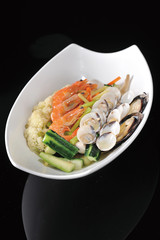 Seafood stew in supermarket