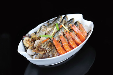 Seafood stew in supermarket