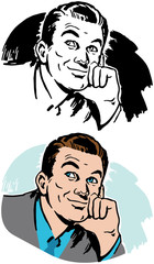 A handsome man with a thoughtful expression on his face.