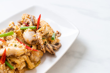 Stir-Fried Squid or Octopus with Salted Eggs
