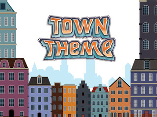 Obraz premium Town theme building template