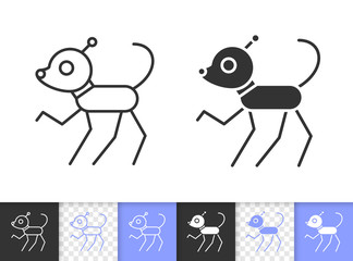 Robot Dog simple black line vector icon