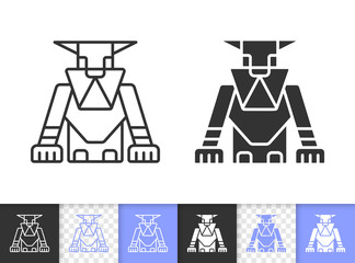 Robot Dog simple black line vector icon