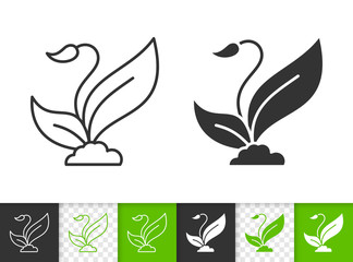 Sprout  simple black line vector icon