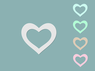 A set of heart shape icons to show love for beloved person on dark background vector illustration