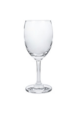 Empty wine glass isolated on white background.