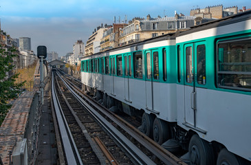 Paris metropolitan open area and typical parisian buildings