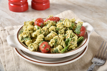 Gourmet spinach pasta salad