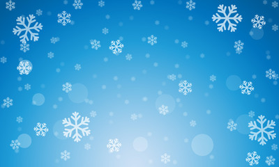 blue christmas background with snowflakes