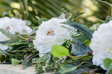 Wedding Ring in White Flower