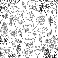 Naklejka premium Vector illustration of a seamless pattern of black-white 
