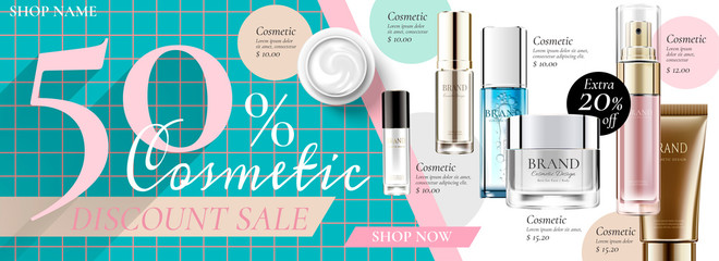 Cosmetic sale banner ads