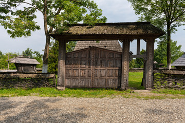 Traditional Wood Gate in Maramures Region in Northern Romania.