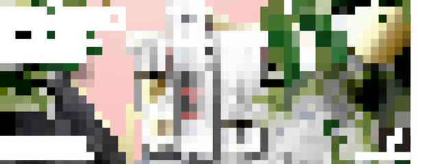 Sunscreen ads with tropical leaves