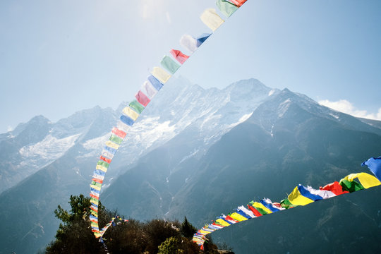 Prayer flags in the Himalayas