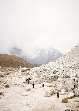 Trekkers in the Himalayas