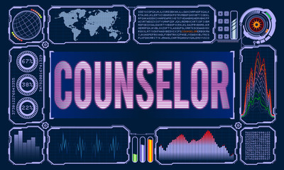 Futuristic User Interface With the Word counselor