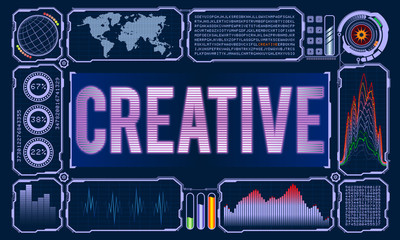 Futuristic User Interface With the Word creative