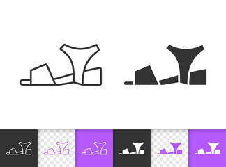 Women Shoes simple black line vector icon