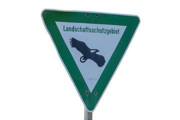 green nature preserve sign with german lettering 