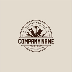 vintage handyman logo vector isolated